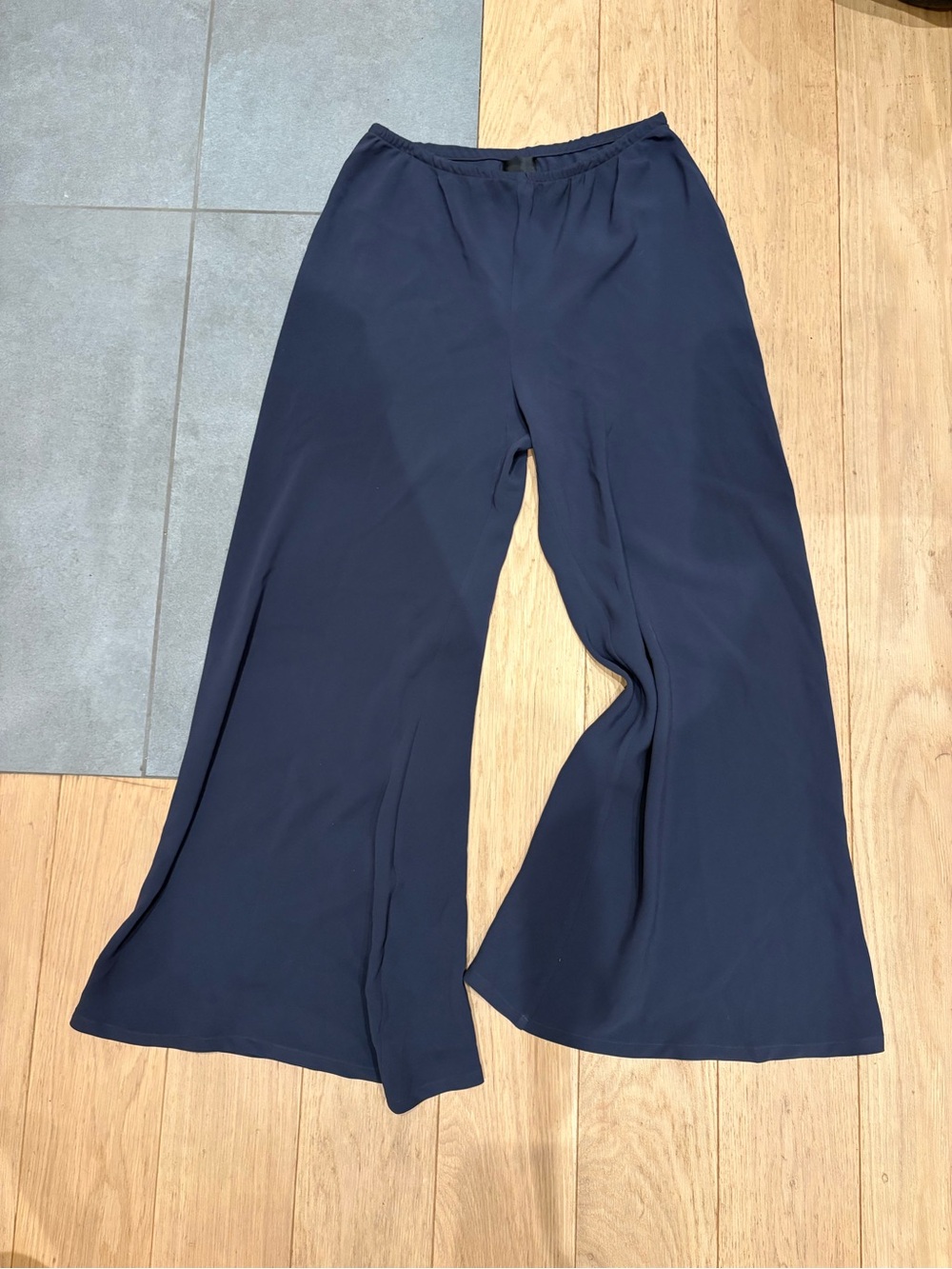 Leset Wide Leg Bias Cut Silk Blend Pants